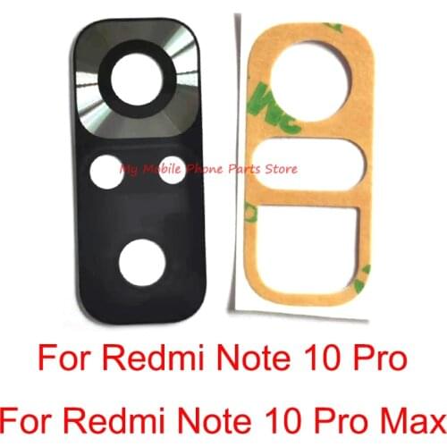 10 PCS Rear Camera Lens Spare Part For Xiaomi Mi Redmi Note 10 Pro Note10 Pro Max Back Big Camera Glass Lens With Glue Sticker