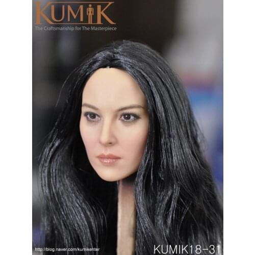 KUMIK KM18-29 Female Curls Hair Head Sculpt 1/6 Asia Girl Head Model For 12inch Body Figure Toys KM18-29 KM18-30 KM18-31 toys