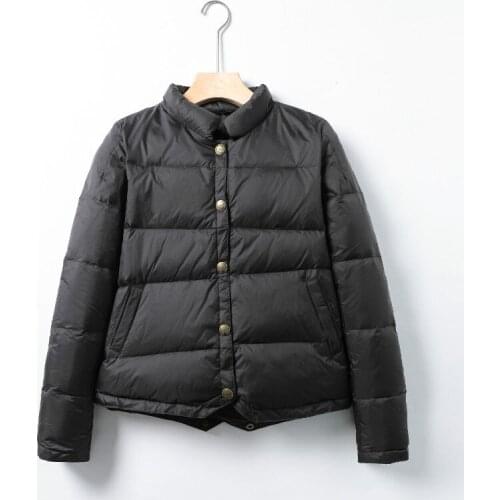 Winter Lightweight Down Jacket Women Warm Long Sleeve Loose Pocket Ultra Light Duck Down Coats 2021 new Down Jacket