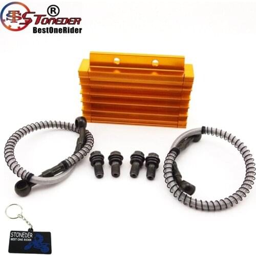 STONEDER CNC Gold Aluminum Oil Cooler Radiator For Pit Dirt Motor Bike Motorcycle 125cc 140cc 150cc SSR YCF DHZ Braaap Stomp