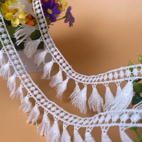 1 yards 5.8CM wide milk silk embroidery lace fringed curtain pillow accessories swiss voile lace in switzerland african fabric