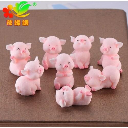 1 Piece Cartoon Pink Pig Naughty Australia Animal Doll Toy Model Statue Figurine Ornament Miniatures Home DIY