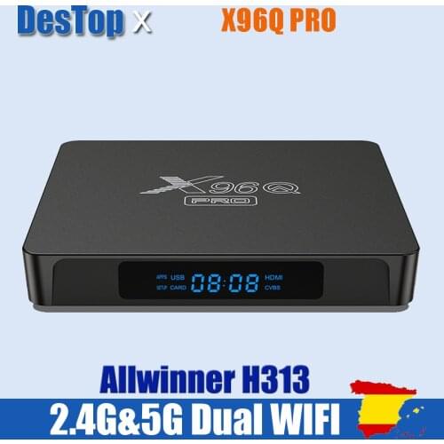 New X96Q PRO Android 10.0 TV Box Allwinner H313 Quad Core 2.4G/5G Wifi H.265 4Kx2K HDR Support Youtube PK X96Q Set Top Box X96