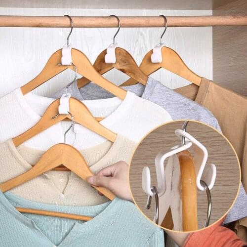 10/20PCS Wardrobe Organizer Stack Hanger Hook Space-saving Coat Hook Plastic Closet Stack Hanger Rack Bedroom Storage Hangers