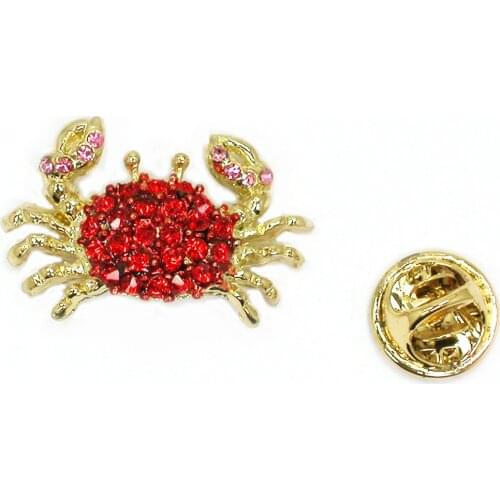 12pcs/lot Wholesale Fashion pin Rhinestone small Crab Pins brooches Jewelry gift C102232