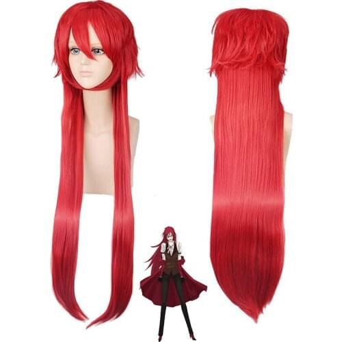 2019 Anime Black Butler Grell Sutcliff cosplay Wig red long Straight Synthetic Hair Halloween party Kuroshitsuji Cosplay Wigs
