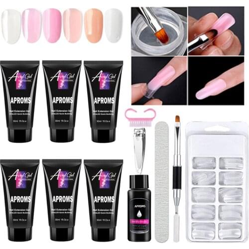 30ML Poly Nail Gel Kit UV Nail Gel Builder Nail Gel Set Nail Polish Nail Extension Kit Acrylic UV Gel Polish Salon Nail Builder