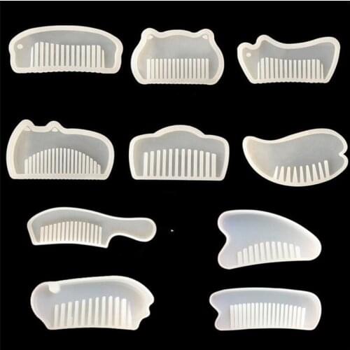 3D Transparent Silicone Comb Mold Epoxy Resin Molds For DIY Jewelry Making Tools Baking Sugarcraft Cake Decorating Tools