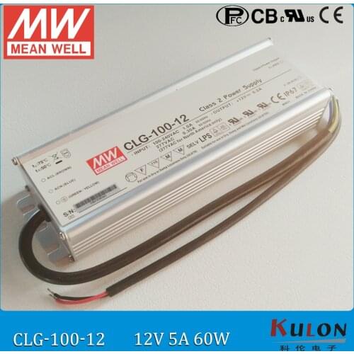60W 5A 12V Origianl MEAN WELL LED driver CLG-100-12 LED power supply IP67 waterproof Meanwell driver 12V 60W with PFC