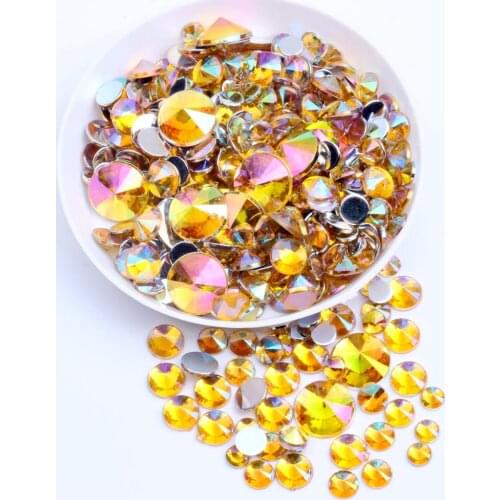 Acrylic Rhinestones Flatback Pointed 5000pcs 6mm Many AB Colors Imitation Glue On Beads For Crafts Garments Accessories