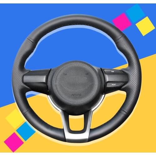 Auto Braid On The Steering Wheel Cover for Kia Rio 2017-2019 Rio5 2019 K2 2017-2019 Picanto Morning DIY Car Braiding Car-styling