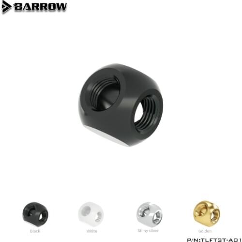 BARROW X4-Way Cubic Adaptors G1/4" 4 Path Water cooling accessories cooler 4-Way Black Siver Gold White Fitting