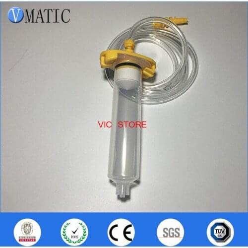Free Shipping Glue Dispenser Pneumatic Syringe Barrel 55cc 55ml With Syringe Barrel Valve Adapter & Needle