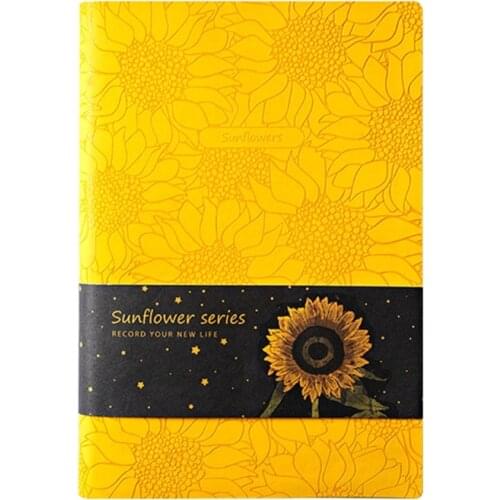 PU Leather Sunflower Notebook A5 Schedule Book Diary Weekly Planner Notepad School Office Supplies Kawaii Stationery H3CA