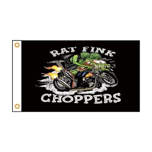 Custom flag Rat fink choppers banner 3x5ft 100% Polyester
