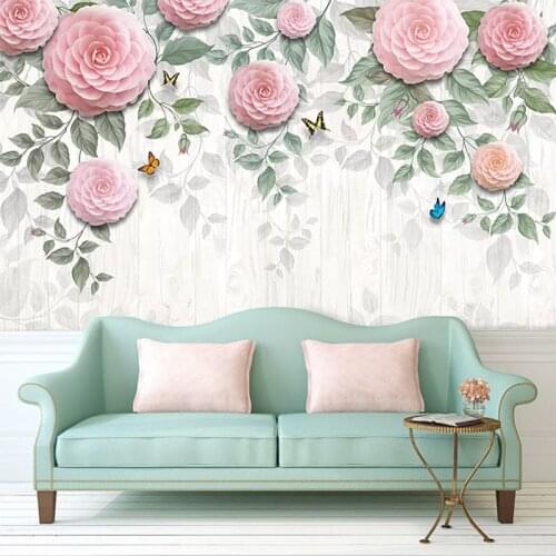 Custom Mural Wallpaper 3D Pastoral Flowers Romantic Home Decor Wall Painting Living Room Bedroom Self-Adhesive Waterproof Fresco