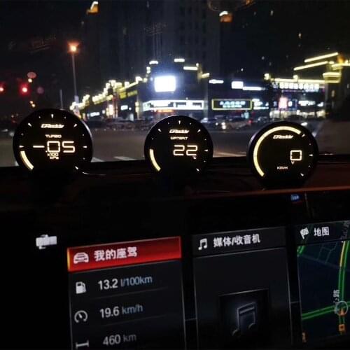 GREDDI Sirius LCD Racing Gauge Turbo Boost speed Water Temp Oil Temp Press Fuel Ratio Tachometer RPM EGT Volts meter 7 Color