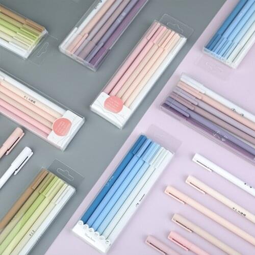 Candy gradient color 6pcs set gel pen Japanese cute simple small fresh ballpoint pen student matte quick-drying signature pen