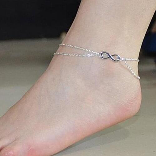 Fashion accessories new lucky number 8 word alloy foot chain ladies The butterfly anklets