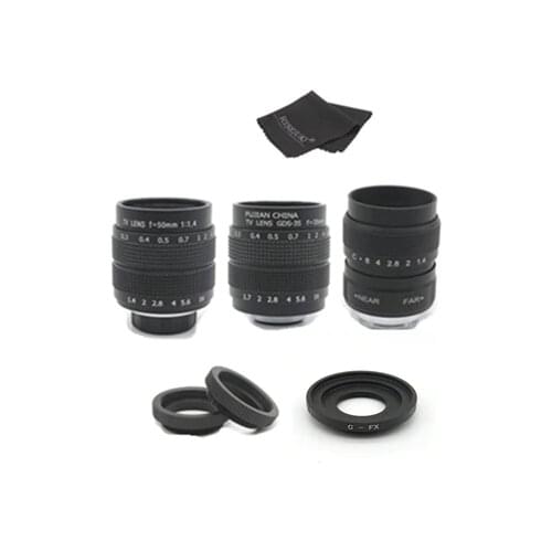 3in1 CCTV 25mm f1.4 Lens / 35mm f1.7 Lens/ 50mm f1.4 Lens Mount Ring Kit for SONY E Mount A6500 A6300 A6000 NEX Series Camera