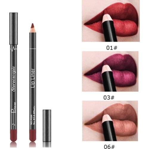 Pudaier 6pcs Matte Pencil Lip Liner Set Waterproof Makeup for Charm Lip Contour Long lasting Multi Function Lipliner Lipstick