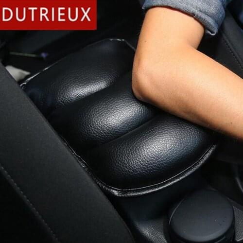 New Leather Car Armrest Pad Covers Universal Center Console Auto Seat Armrests Box Pads Black Armrest Storage Protection Cushion