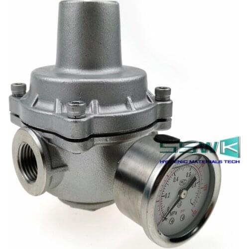 1/2" 3/4" Female Thread Water Pressure Reducer Reducing Valve Regulator with Gauge Meter Manometer SS304 Household Water Pipes