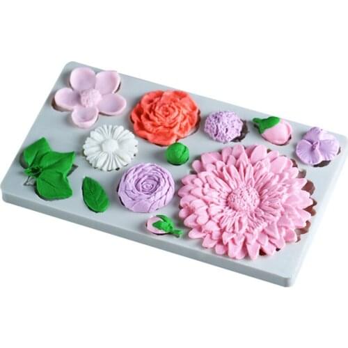Variety of Flowers Silicone Mold Fondant Mould Cake Decorating Tool Chocolate Gumpaste Mold, Sugarcraft, Kitchen Accessories