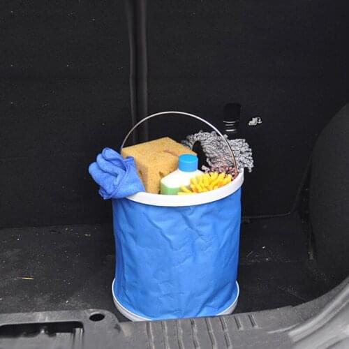 Blue Multifunctional Portable Outdoor Folding Bucket Barrel For Camping Hiking Travelling Barbecue Fishing Car Wash