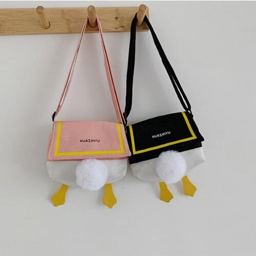 Hot New Cute Color Matching Duck Cross Body Messenger Bag Fashion Women Ladies Canvas Bag Preppy Style Single Shoulder Bag