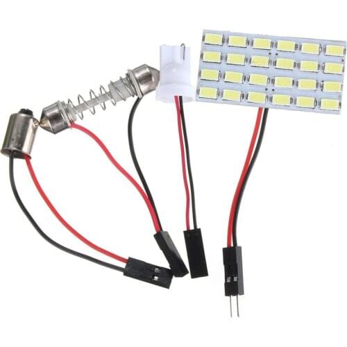 24 LED 5730 SMD Light Panel Board Pure White Auto Interior Reading Map BA9S Festoon Lamp Bulb DC12V Support Dropshipping