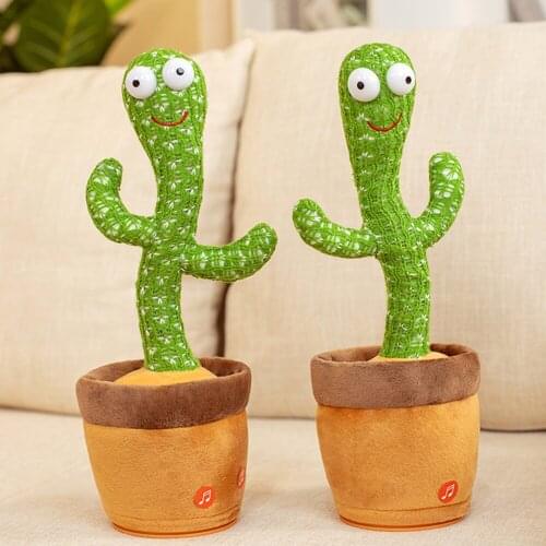 Dancing Cactus Electron Plush Toy Soft Plush Doll Babies Cactus That Can Sing And Dance Voice Interactive Bled Stark Toy For Kid