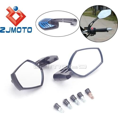 Universal Scooter Motorcycle Side Mirrors Motocross Street Bike Rearview Mirror 10mm 8mm for Yamaha Honda Suzuki Chopper Custom