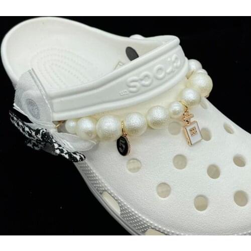 High Quality Croc Charms Designer Princess Rhinestone DIY Shoes Decorations for Croc Fashion Pearl Chain for Croc 2021 Bundle
