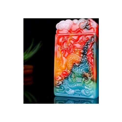 Zheru Jewelry Natural Colorful Jade Dragon Brand Pendant Necklace Exquisite Jewelry Jade Best Gift