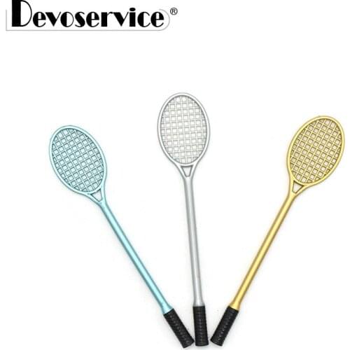 1Pcs Creative Cartoon Badminton Racket Shape Gel Pen Stationery Racquet Modeling Neutral Pen 0.38mm Black Office School Supplies