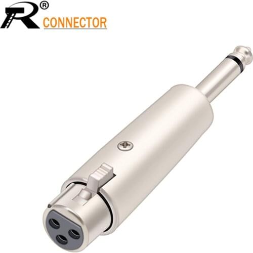 10pcs/lot 3Pin XLR Female To 6.35mm Male Mono Jack Lead Adapter Microphone Leader Adapter