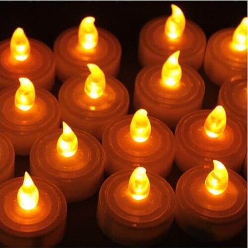 100pcs/lot Flameless Candle Led Long Life Wedding Holiday Party Battery Operated AMBER LED Tealight Candles