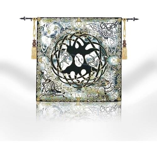 117*117Belgium Moroccan Tapestry Gobelin Home Decor Cloth Wall Hanging Tapestry Celtic Life Tree symbolizes harmony balance