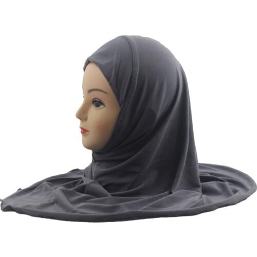 12pcs One Dozen Muslim Girls Kids Hijab Islamic Scarf Shawls Soft and Stretch for 7 to 12 years old Girls Wholesale