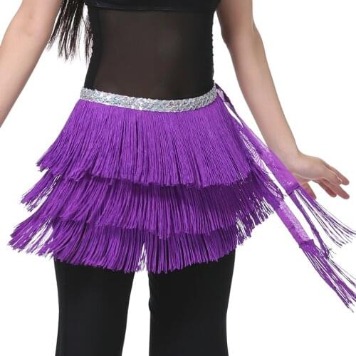 2018 Women Indian Dancing Hip Scarf 3 Layers Fringe Sequin Oriental Belly Dance Costumes Belt Scarves Belly Dance Accessories