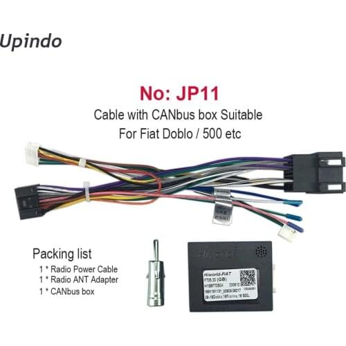 2din Car Radio cd dvd Multimedia Player Connector Socket Cable with CAN bus Power Wiring Harness For Fiat Doblog 500 punto