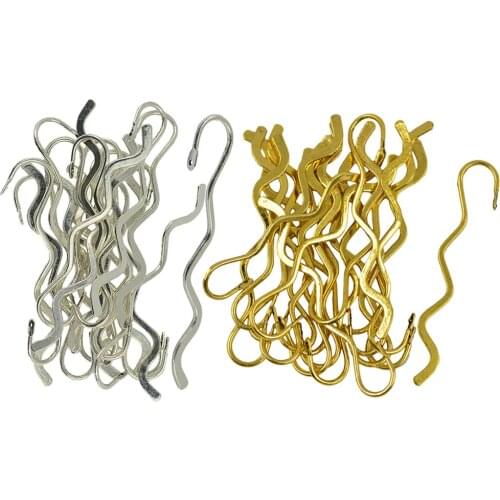 40pcs Plated Metal Bookmarks Book Mark With Hook Label Stationery Antique Hook Wave Book Marker Jewelry Findings DIY