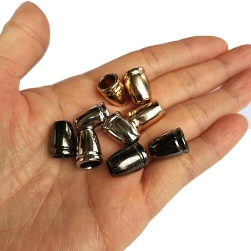 60pcs/lot metal zinc alloy bell stoppers cord ends lock nickle black gold for 4mm bungee cord free shipping Stopper-13