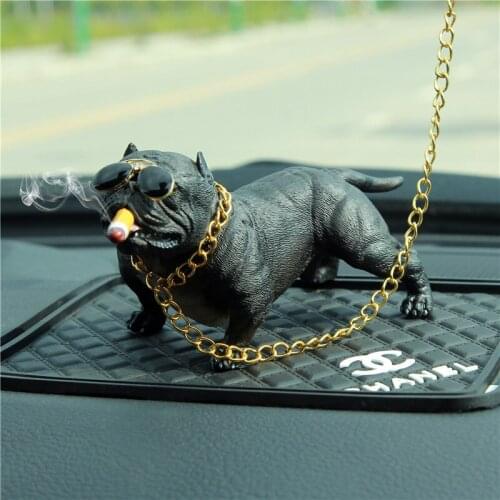 American Bull Dog Resin Auto Pendant Car Interior Decoration Car Ornament Car Styling DIY Smoking Dog Boy Friend Gift Student