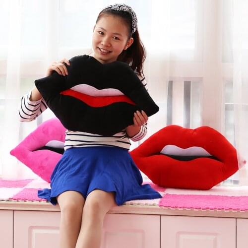 Big red lips pillow, plush toys, dolls, creative personality birthday gifts, Christmas gifts, large pillow