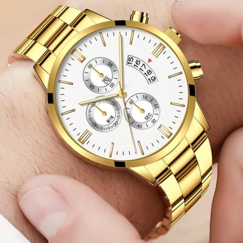 Brand Alloy Analog Display Date Week Waterproof Mens Quartz Watch Business Male Wristwatches