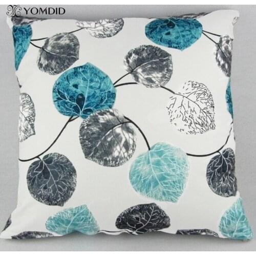 Blue Red Leaves cushion cover soft quality pillow case decorative pillows cover for home sofa car almofadas Cojin 45*45 cm