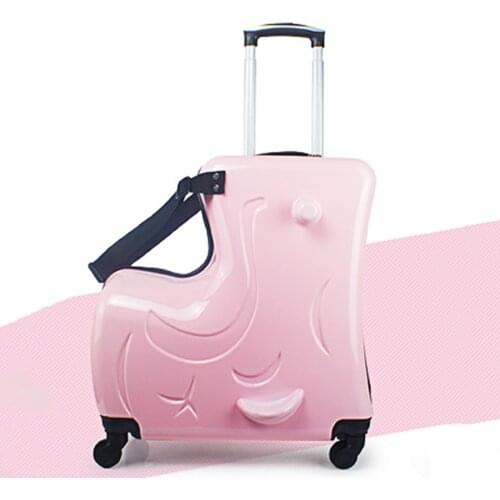 Childrens suitcase can be mounted pull pole box girl baby skin box cartoon child cycling baby travel box man