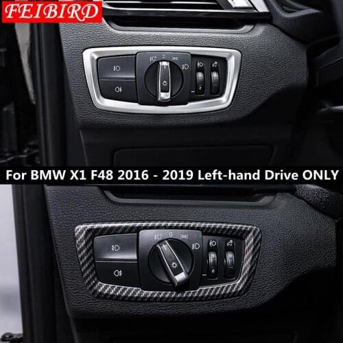 For BMW X1 F48 2016 2017 2018 2019 ABS Head Lights Knob Cover Head Lights Adjustment Knob Cover Trim Carbon Fiber Matte